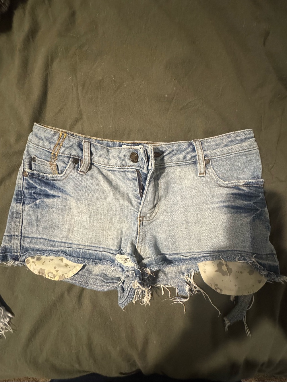 Levi's Light Blue Denim Cutoff Shorts with Frayed Hem